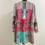 Johnny Was NWOT  Floral Silk Long Sleeves Tunic Dress Multicolor Bohemia Size S Photo 5