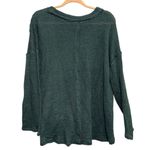 Umgee Teal Waffle Knit Pullover Sweater Top Hi-Low Hem Oversized Fit Size M Photo 2