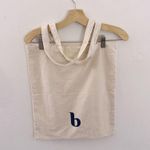 Brooklinen Cream Tote Bag Font Logo Cotton Black Photo 1