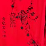Soft Surroundings  Asian Lantern Print Asymmetrical Hem Wrap Tunic Women's M Red Photo 4