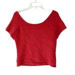 Twiggy Angora Crop Salmon Pink Tulle Flower Rhinestone Sweater XL Photo 3