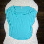 Splendid Sky Blue Sleeveless Cowl Neck Cotton Blend Top Photo 0