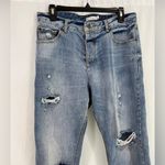 Avec Les Filles  Distressed Mom Button Fly High Waisted Mom Jeans‎ Photo 1