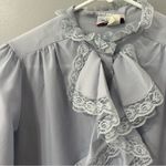 Rhapsody Vintage USA Baby Blue Ruffle Top Size S Photo 3