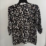 Investments  petites Black/White Geometric 3/4 Sleeve Top, PS
16” from pit to pit Photo 1