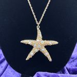 Betsey Johnson Starfish Pendant Necklace Beach Glam Sparkle Preppy Coastal Vaca Photo 2