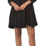 Zadig & Voltaire Ranil Black Handkerchief Hem 3/4 Sleeve Button Mini Dress L Photo 0