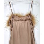Charmed Hearts Tan Feather Trim Slip Dress Beige Women’s Size: M Photo 5