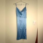 Unbranded Light Blue Satin Slip Dress Photo 2