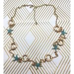 Charming Charlie MINT Condition Beachy Chain Gold Tone Blue Sea Star Stations Photo 8