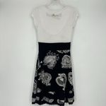 Desigual  Artsy Heart Dress Black White A Line Short Sleeve Sequins Size M Photo 4