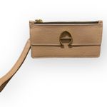 Etienne Aigner Dual Compartment Clare Small Tan Leather Clutch Photo 0