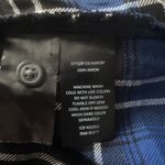 Sanctuary Boyfriend Shirt Blue Black Plaid Long Sleeve Chest Pockets Size Small Photo 7