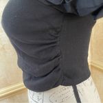 ZARA Puffed Sleeve Crop Top 95% Cotton Black Size L Photo 4