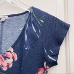 Love, Fire Love Fire Ribbed Floral Dress Blue M Photo 3