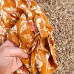 Eddie Bauer  gauze orange pink geometric floral button down camp shirt large Photo 3