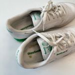 Reebok  Classic Leather Retro Sneakers White Green Trim Casual‎ Shoes Womens 10 Photo 6