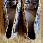 Kenzie Devia Flat Slip On Loafers Patchwork‎ Snakeskin Moccasin Women's Size 7 Brown Photo 8