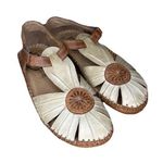 Pikolinos Womens 8 Valarta Sandals Leather T Strap Flower Brown Covered Toe Photo 0