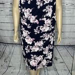 Connected Apparel NWT Size 24W Navy Blue & Purple Floral Print Sheath Dress Photo 2