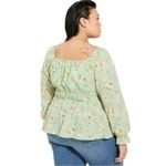 Torrid NEW  Cotton Dot Blouson Sleeve Smocked Top Milk Maid Cottagecore Dainty 2X Photo 2