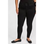 Torrid Black Skinny Jeans Size 24W Free Fall 3-Button High Rise Stretch Photo 2