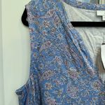 J.Jill  Border Print Maxi Dress Floral Blue Cottage Boho Paisley Size XL NWT Photo 3