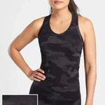 Athleta Momentum Camo Racerback Tank Black Gray Seamless Fitted Gripper Medium Photo 0