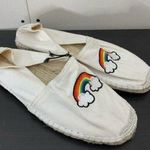 Urban Outfitters Rainbow Canvas Espadrille Flats Womens Size 10 NEW READ Photo 0