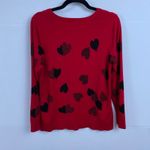Christopher & Banks  Medium Hearts Print Long Sleeve Crew Neck Valentines Sweater Photo 4