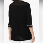 Urban Coco  Black & White Embroidered Half Sleeve Tunic Top NEW L Photo 2