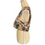 ZARA Floral Crop Tank Top S V-Neck Vintage Rose Print Zip Back Summer Flower Photo 7