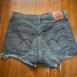 Levi's Levi’s 501 High Waisted Gray Black Acid Wash Raw Hem Jean Shorts Photo 2