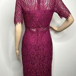 Lulus Remarkable Burgundy Sheer Lace Short Sleeve Mini Dress Photo 2