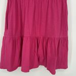 Old Navy Solid Hot Pink Tiered Shirt Dress Short Sleeve Pockets Casual Size S Photo 7