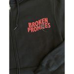 Broken Promises  - Black Widow Zip Up Hoodie in Black & Red Photo 3