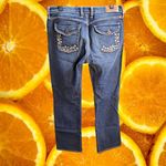 Lucky Brand  Delair Classic Rider Jeans Size 6/28 Embellished Pockets‎ Dark Wash Photo 6