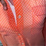 Old Navy 2000s whimsical fairycore orange mesh button up blouse with polka dots Photo 3