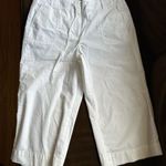 Talbots White Stretch Straight Leg Ankle Cropped Pants High Rise Size 14P Photo 0