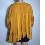 Free People  Beach Mustard Bohemian Flowy Loose Top Size Small Photo 2