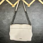 Rebecca Minkoff Light Gray Edie Quilted Leather Flap Shoulder Bag Photo 1