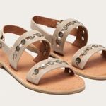 Frye  Ally 2 band hammered disk sling sandals gray size 7 Photo 0