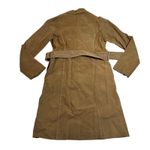 Vintage Jennyfer J 100% Leather Trench Coat Size S Hippie Y2K 70s 80s Bohemian Brown Photo 1