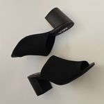 MIA Hilary Black Fly Knit Block Heel Sandals Size 8½ Photo 5