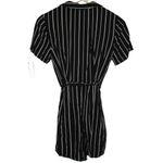 Abercrombie & Fitch Womens Black White Striped Viscose Belted Romper Size XS Photo 1