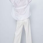 ZARA  White Ruffled Poplin Shirt - S Photo 4