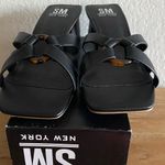 SM New York NEW Black Square Toe Block Heel Heeled Sandals Size 8 2” Heel Photo 2