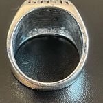 Trendy Black obsidian stone S925 silver ring size 8 Photo 3