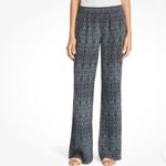 Joie ‎ Pallazo Silk Mid Rise Wide Leg Blue And Black Print Pants Size Small Photo 1