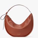 Kate Spade Smile Large Leather Shoulder Bag Purse Camel Tote NWOT Designer Photo 0